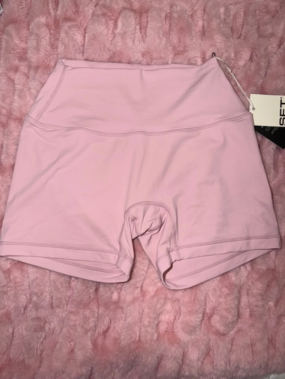 bloom Light Pink Crop Tank & High-Waist Biker Shorts Set - Picture 5 of 7